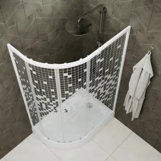 Душевой уголок Triton Коралл Щ0000064128 левый/правый 120x80 см профиль белый стекло мозаика